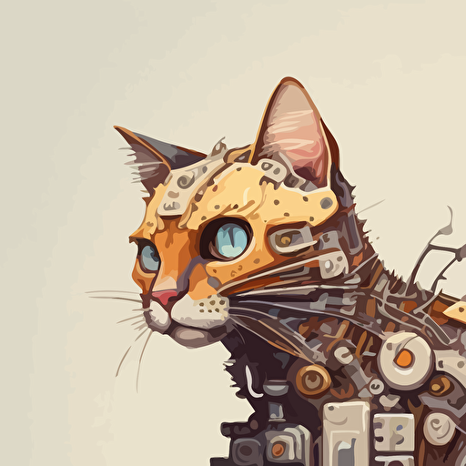 vector image of robot cat