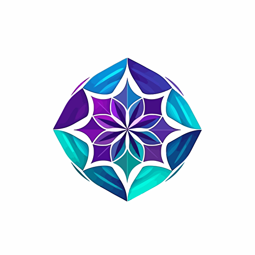 simple vector logo , spiritual developement, white background, blue and purple colors