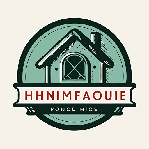 a logo for a pinterest account called "household Finds" home reviews and home products contemporary vector logo ar 9:16