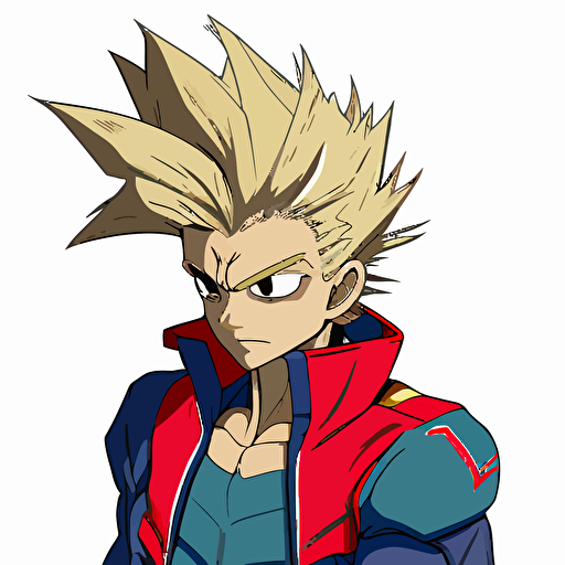 anime hero, vector image, no background
