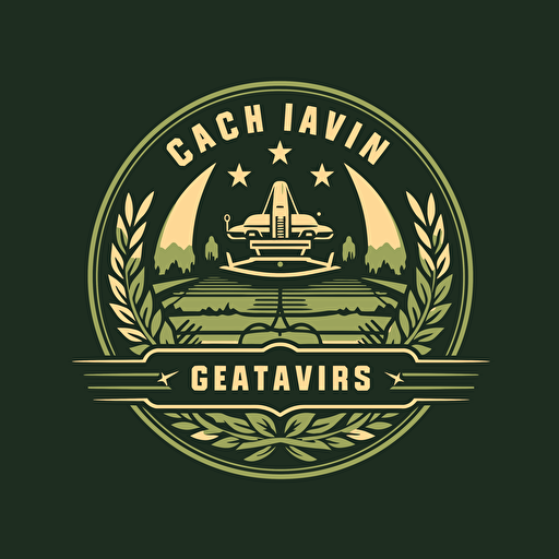 vector logo for lawn care service, military inspired
