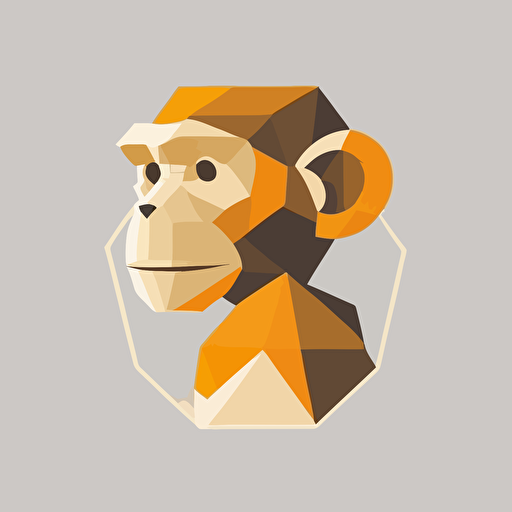 monkey emblem logo, Tom Whalen, flat, whimsical, Minimal, Contour, Vector, White Background, Detailed ar 1:1