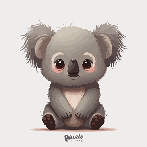 cute koala Pixar illustration high detail vector drawing, white background — v 5 — ar 12:18