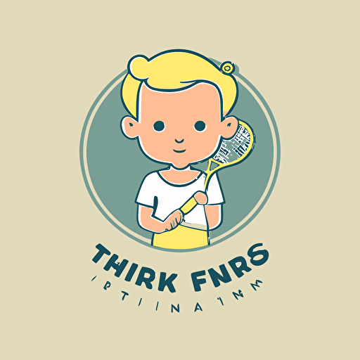 tennis logo for kindergarden in the style of jeremy lipking, minimalist flat vector image