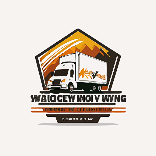logo for moving company, vector design, 2d, white background