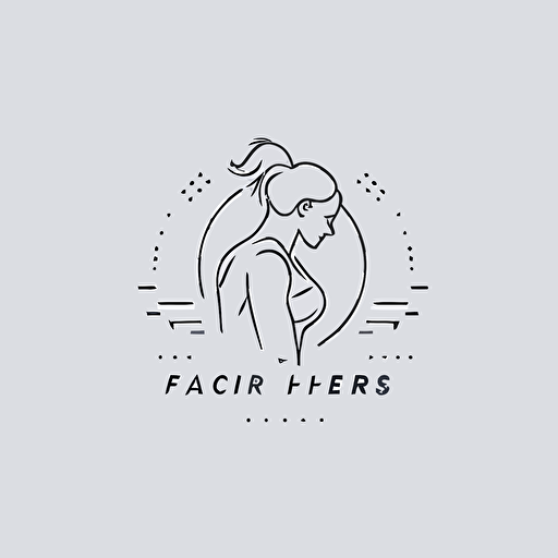 a fitness logo, 1mm thick line drawing logo, minimalist line logo, creative logo, 2d logo, flat logo, vector logo, vector logo, modern logo, white logo