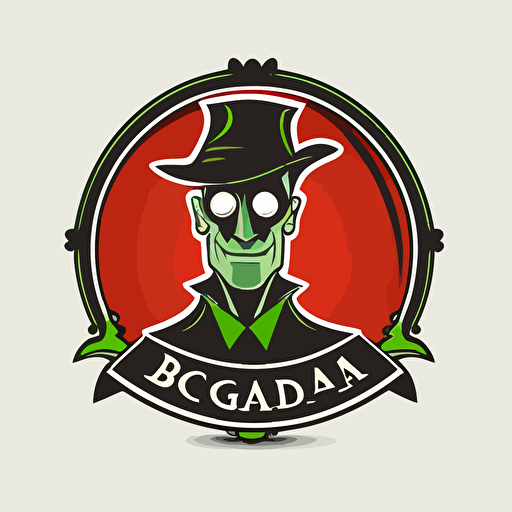 boogieman, vector logo, vector art, emblem, simple cartoon, 2d, no text, white background