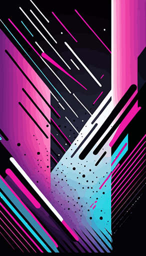 abstract minimalistic flat vector design background, purple, pink, light blue, white, black colors, black and dark main color, overlayed with some noise