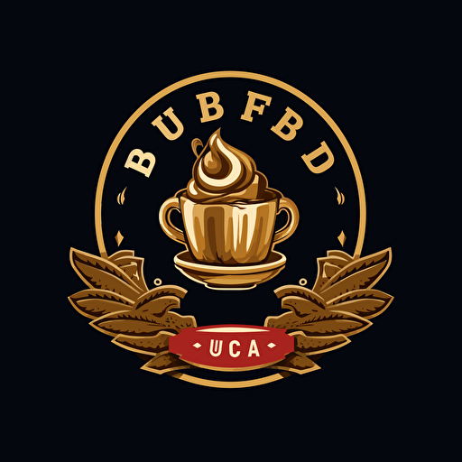 create a logo of "UB" brand, this logo is for a cafe that sell coffee and french pastry. high resolution vector. The logo have a cup of coffee with croissant element. The overall effect should be a logo that feels both modern or urban lifestyle.