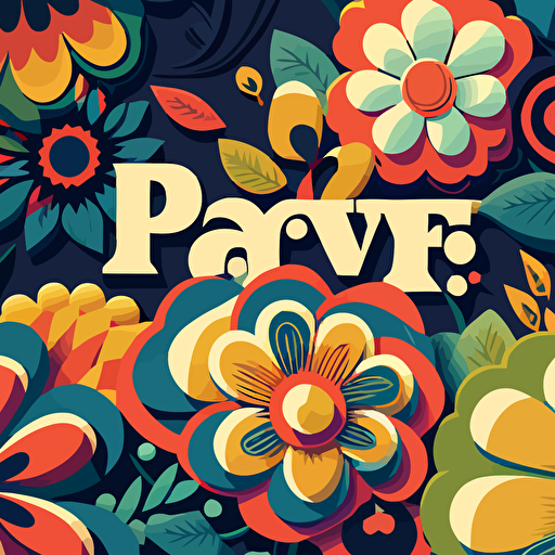 flower power era pattern, vector illustration