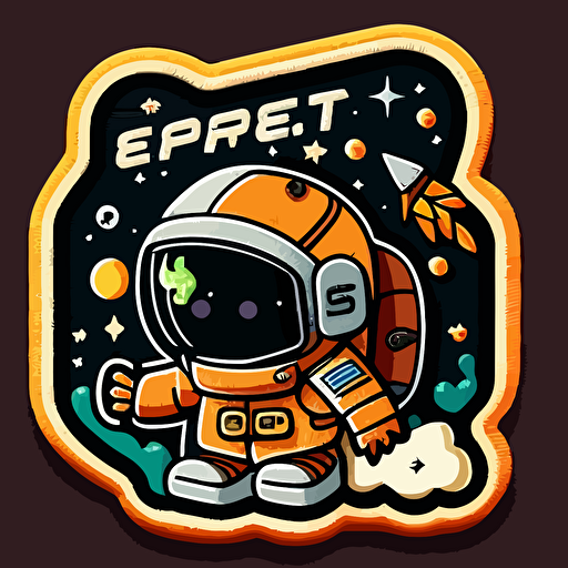 space explorer patch, vector, cute, 2d, no text