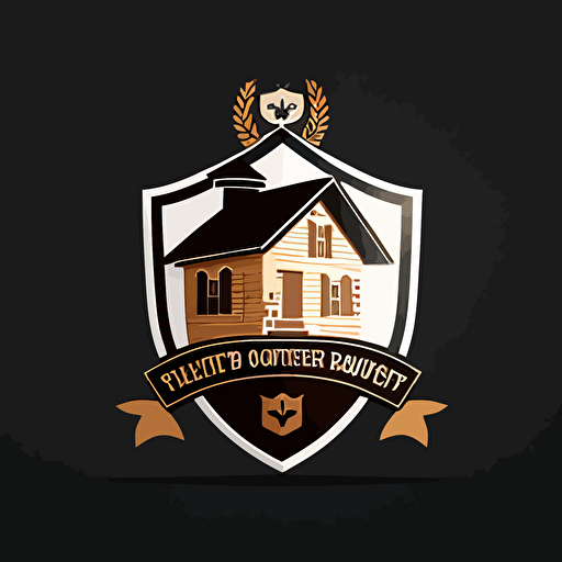 simple vector logo of a house combined with a shield, property tax protection services