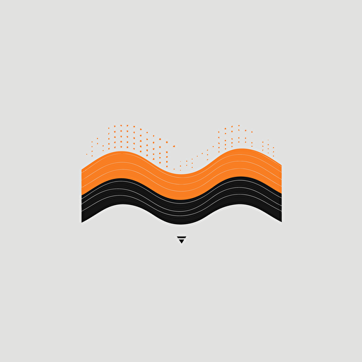 simple black sound wave vector abstract logo, orange background