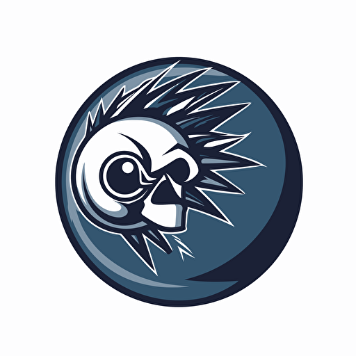 a vector logo for a bowling team named Minority Report, white background