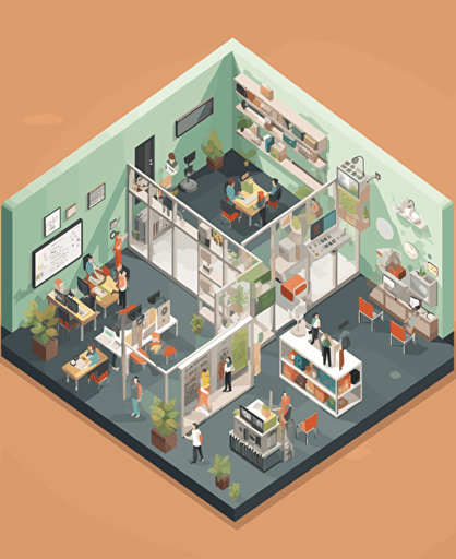 Impressionismus vector of a learning environment that looks like a Minetest world and inspires and motivates learners