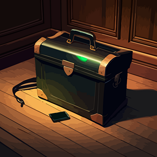 illustration of a modern briefcase on the floor. founders, businessmen, excecutives. vector, moody, contrasting shadows.