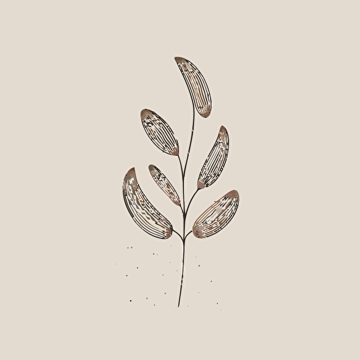 simple flat vector seed line drawing, minimal design, simple shapes, one colour