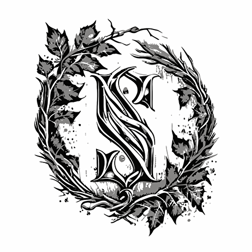 Hand drawn black and white sketch, vector, of slavic rune swarga, white background