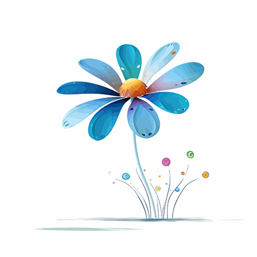 A imaginary flower, white background, vector art , pixar style