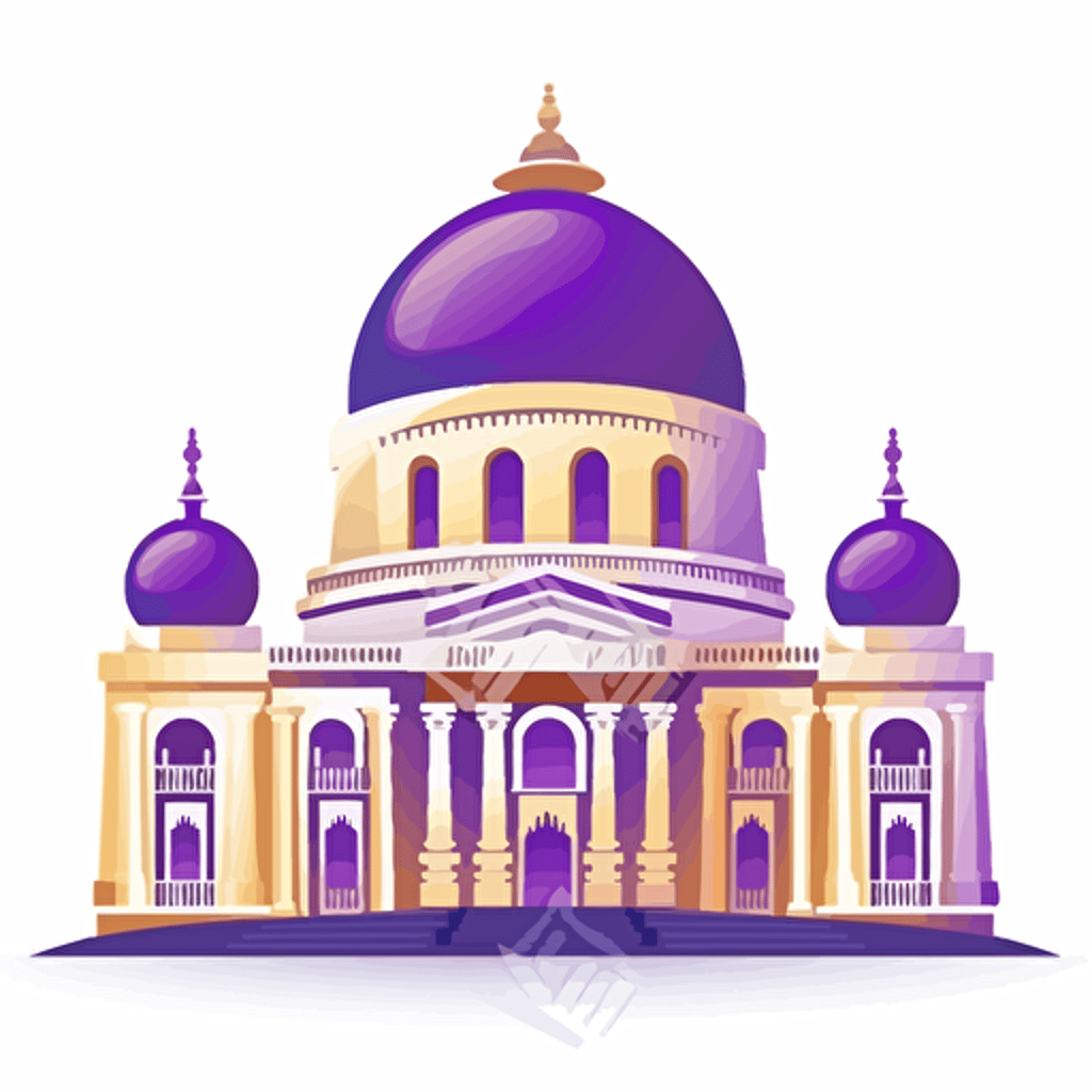 detailed vector illustration of Indian Bank, white background, purple gradient
