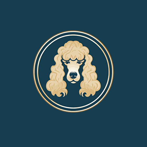 A vector logo of a poodle, simple, modern, memorable, sophisticated, elegant, luxurious