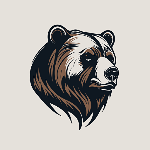 bear logo monochromatic vector flat traditional American