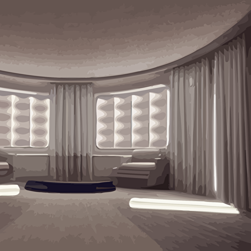 imaginary scifi 3d villa retro 70 scifi spaceship interior dieter rams inspired nostromo alien solaris andrei tarkovsky rendered octane joe mortell retrofuturistic interior design 8k blender photorealism neutral beige color scheme