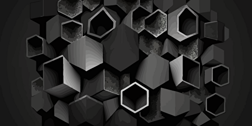 minimalist, vectorized, black shades, print layer , delicacy, elegant, polygon cubic smooth pattern, dark background