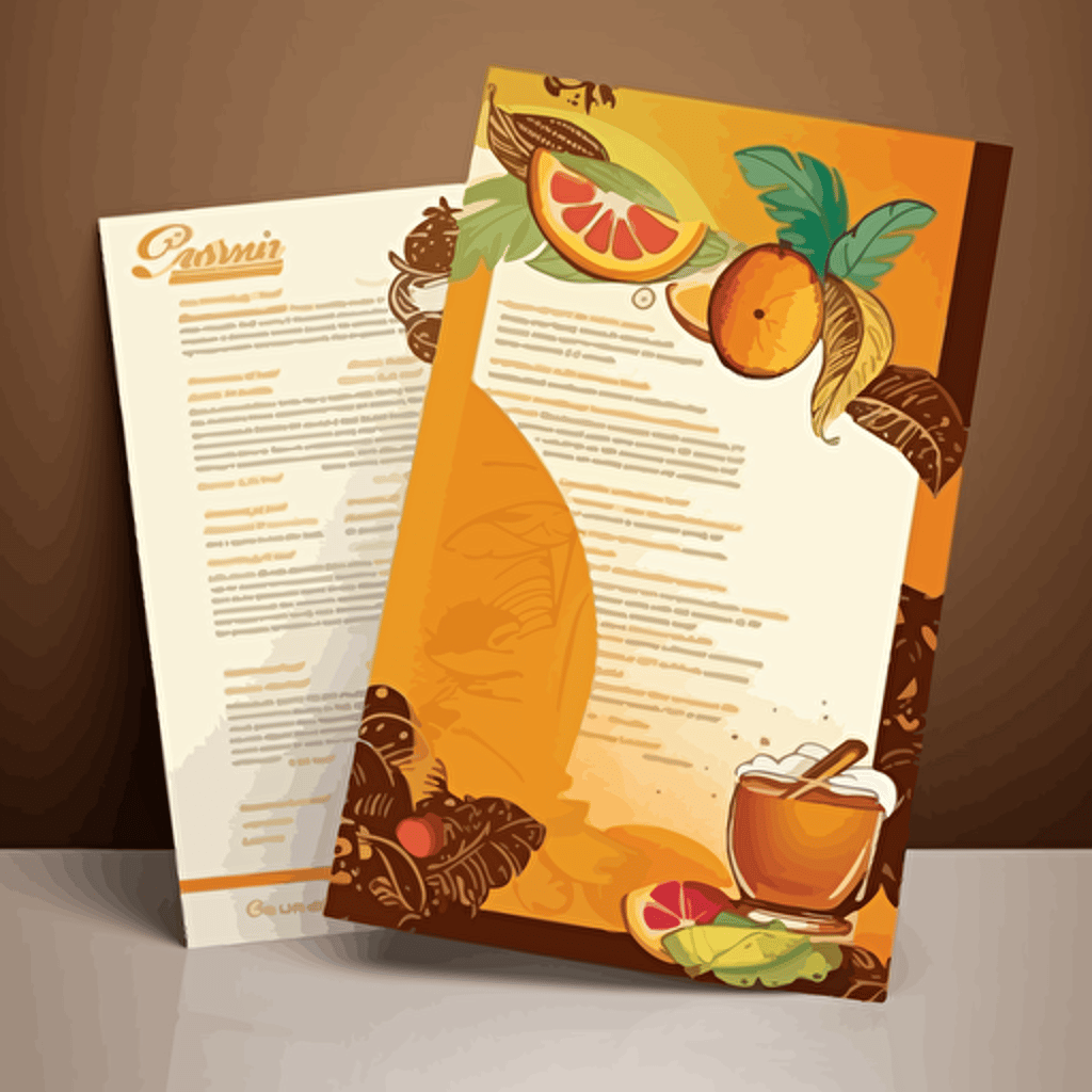 Restaurant, cuban latin caribbean Food business menu designs, [blue, orange, brown, gold colour scheme here]::3 modern, clean, design, vector, items, food, RTX