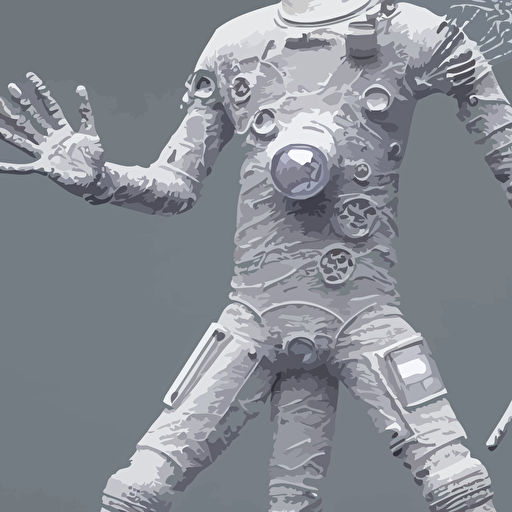 realistic extremely detailed photo style painting complete astronaut suit exposed diamond 3d fractal lace iridescent bubble 3d skin clear brain hand holding glowing sparkle plasma spear multiple chest arm legs chelate appendages jumping float pose opal ruby diamond iridescent fractal lace bubble materials monolithic retro futuristic water style hybrid mix beeple anton pieck jean delville amano yves tanguy alphonse mucha ernst haeckel edward robert hughes stanisław szukalski rich moody colors diamond dust glitter sparkles holographic krypton ion blue eyes octane render 4k f32 55 mm photography wide angle jumping float pose shot grok