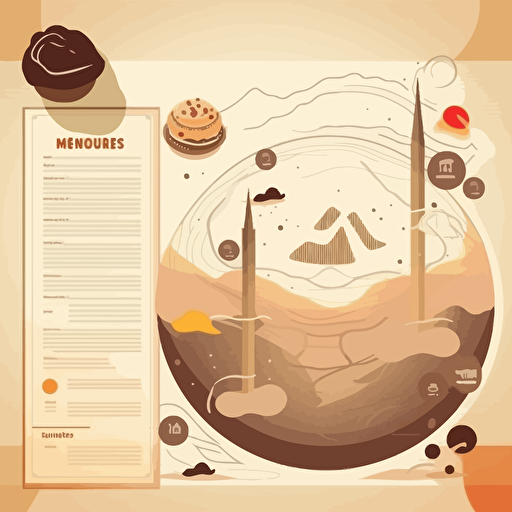 dessert menu with vector diagram of desert