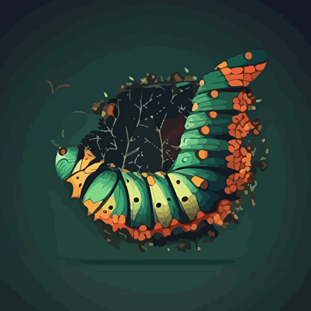 metamorphosis of caterpillar into a beatiful butterfly. Geometric vector illustration