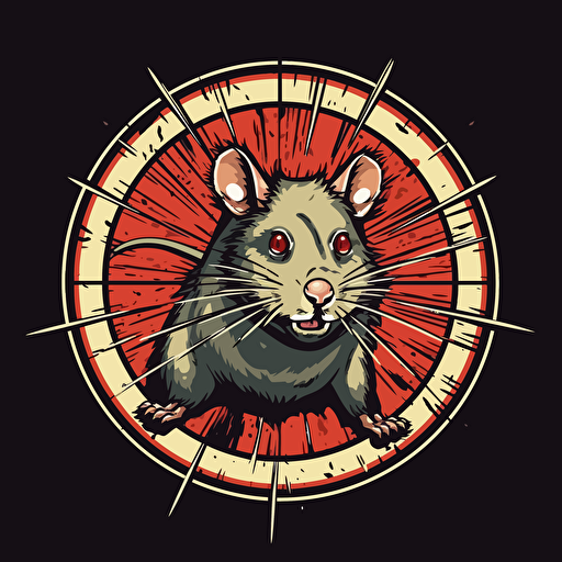 angry rat vector inside a bullseye