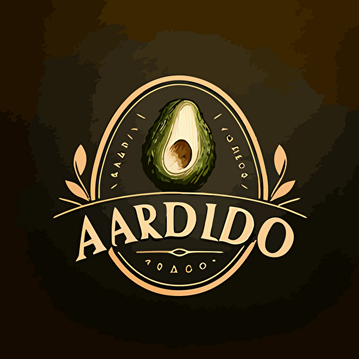 a wordmark personal logo for an avocado , simple, vector, no shading details