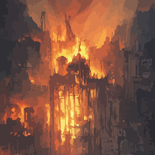 comic book painting burning church jim mahfood unreal engine octane render gigantic unreal engine 3d octane render brilliantly coloured ultra wide angle trending artstation soft light beams sunlight dust dust speckles volumetric lighting hdr polished micro details ray tracing 8k