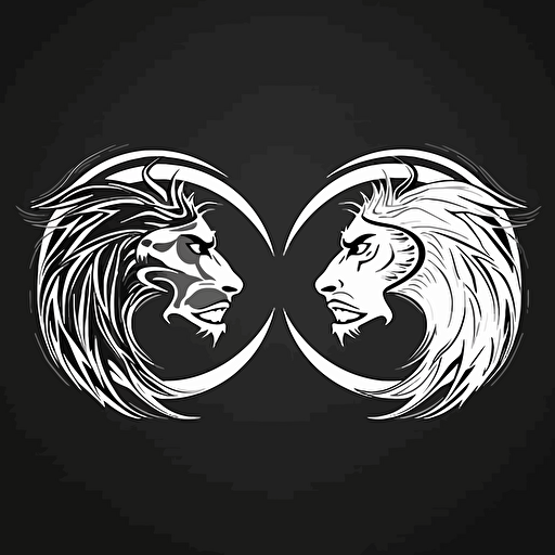 a side profile vector logo of mythical creature that has the body of a shark and the head of a wolf