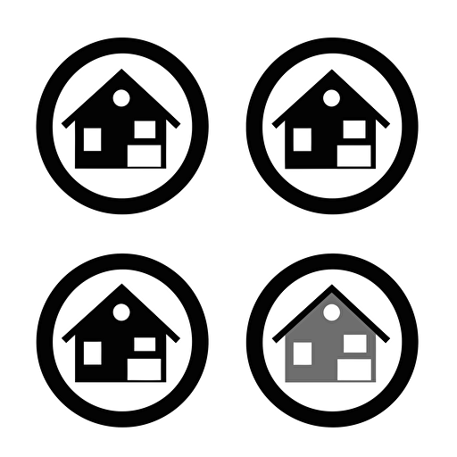 three vector minimalist modern logo for a real estate agency