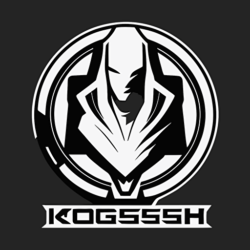 Koenigsegg ghost logo inspired ghost logo, simple black and white vector