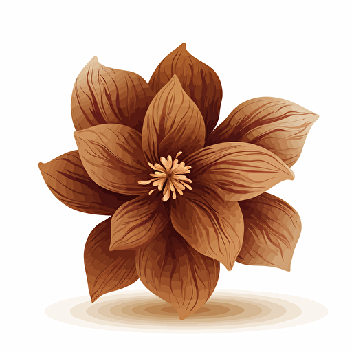 vector illustration, one brown flower, high quality, white background