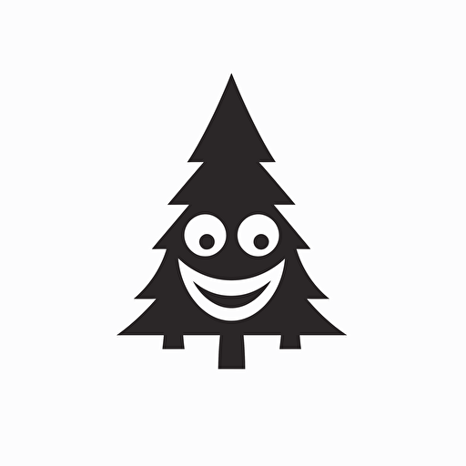 minimal brand logo, vector, clever, geometric, wes anderson, black on white flat logo of a tree with teeth 2d