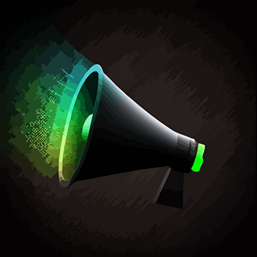 megaphone, vector icon, call of duty perk, black background, no text