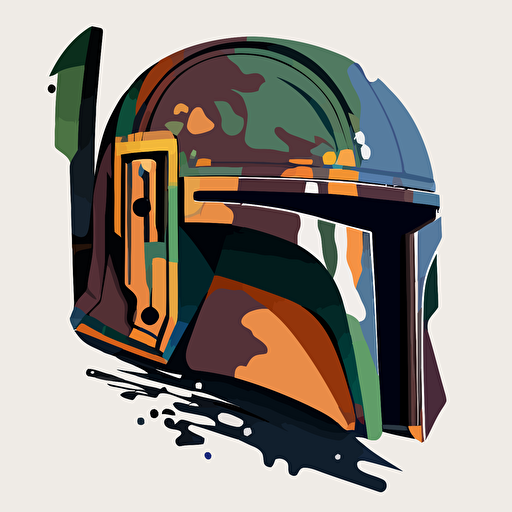 mandalorian helmet colorful abstract, star wars, vector logo, vector art, simple, cartoon, 2d