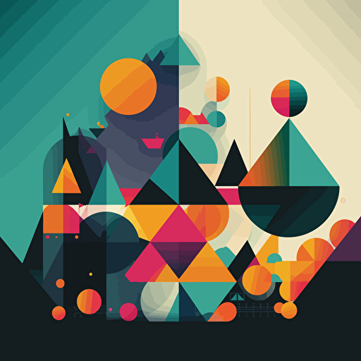 simple, minimalist, modern art, shapes, vector