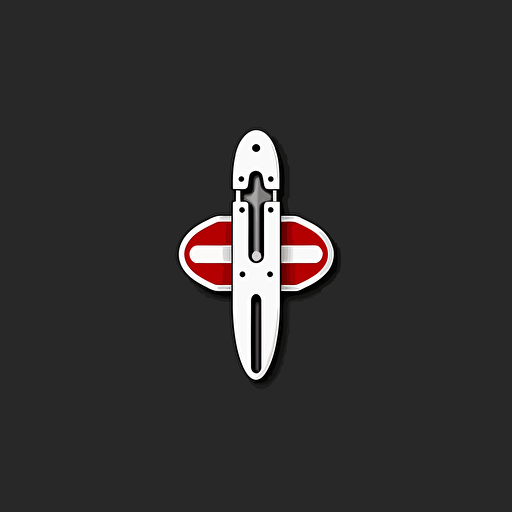 minimalist logo for a swiss army knife, black and white vector