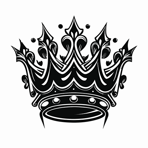 black and white vector logo of a crown