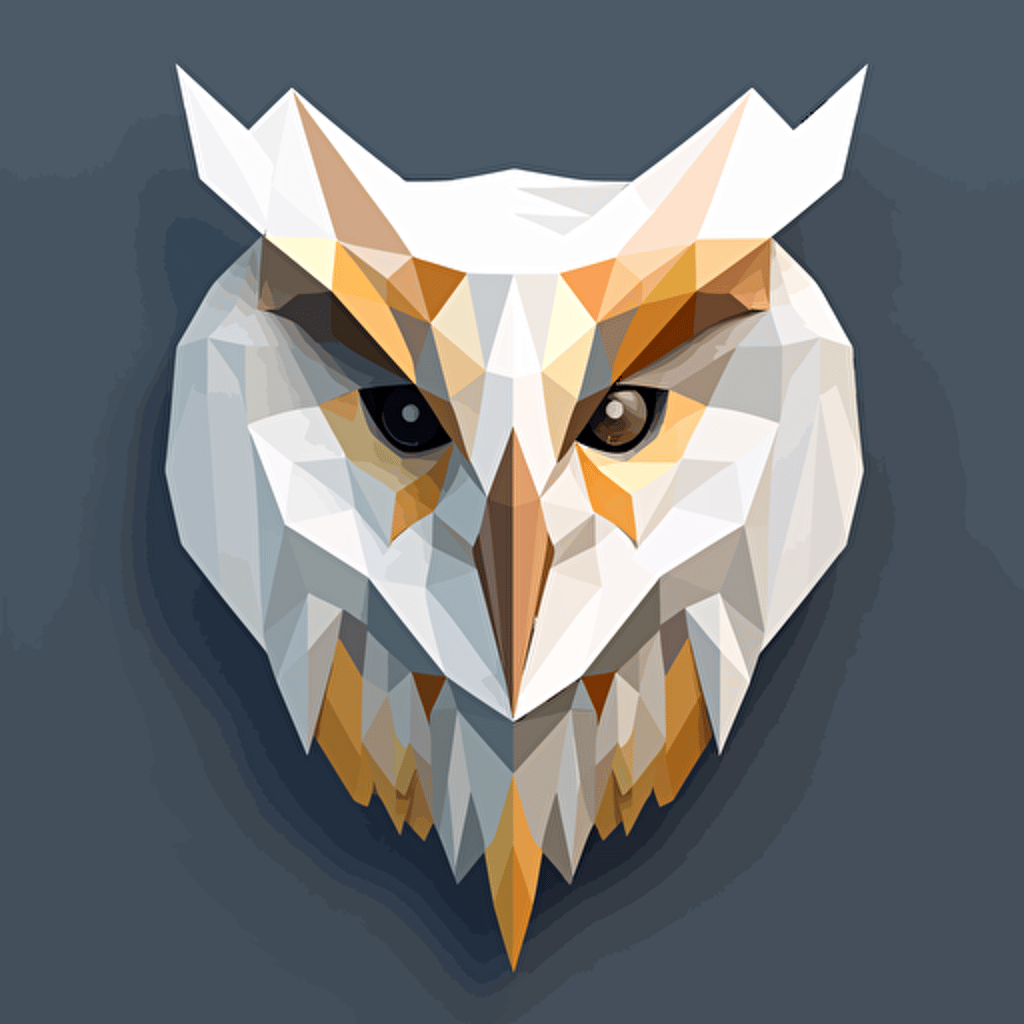 white barn owl mask, vector style