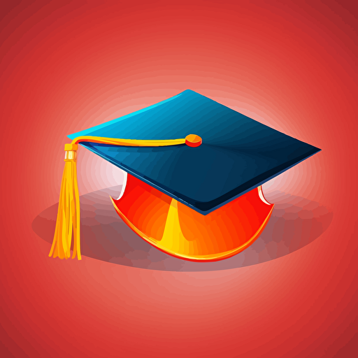 vector illustration of a college graduate cap, in vibrant colors