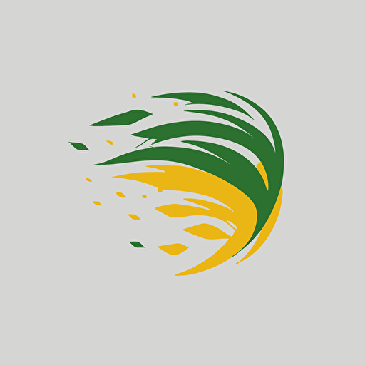 Minimal flat vector logo of a weave, green and yellow, trending on Dribble