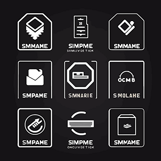 computer mainframe software sdk logos simple sleek minimalistic vector design set