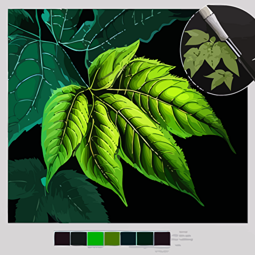 create a vector of a patter coloring image with leaf